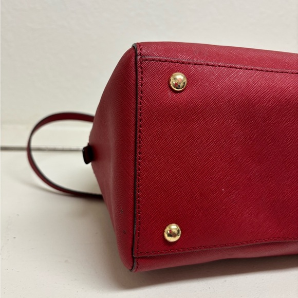 Michael Kors Red Leather Satchel - Picture 5 of 7